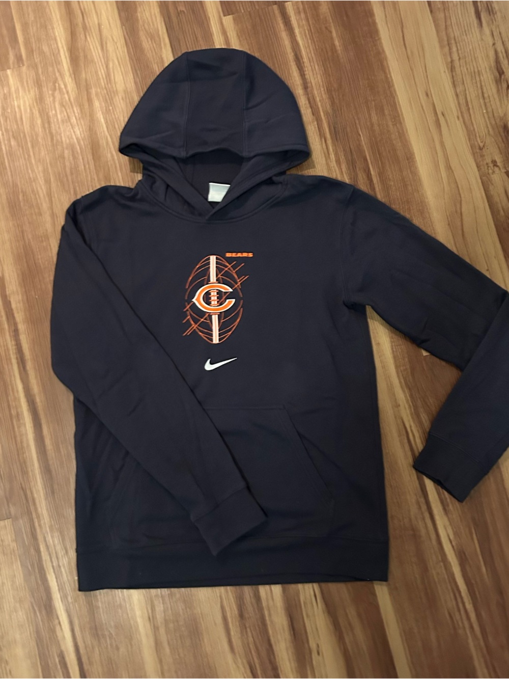 Nike Navy Hoodie with Orange Chicago Bears Graphic